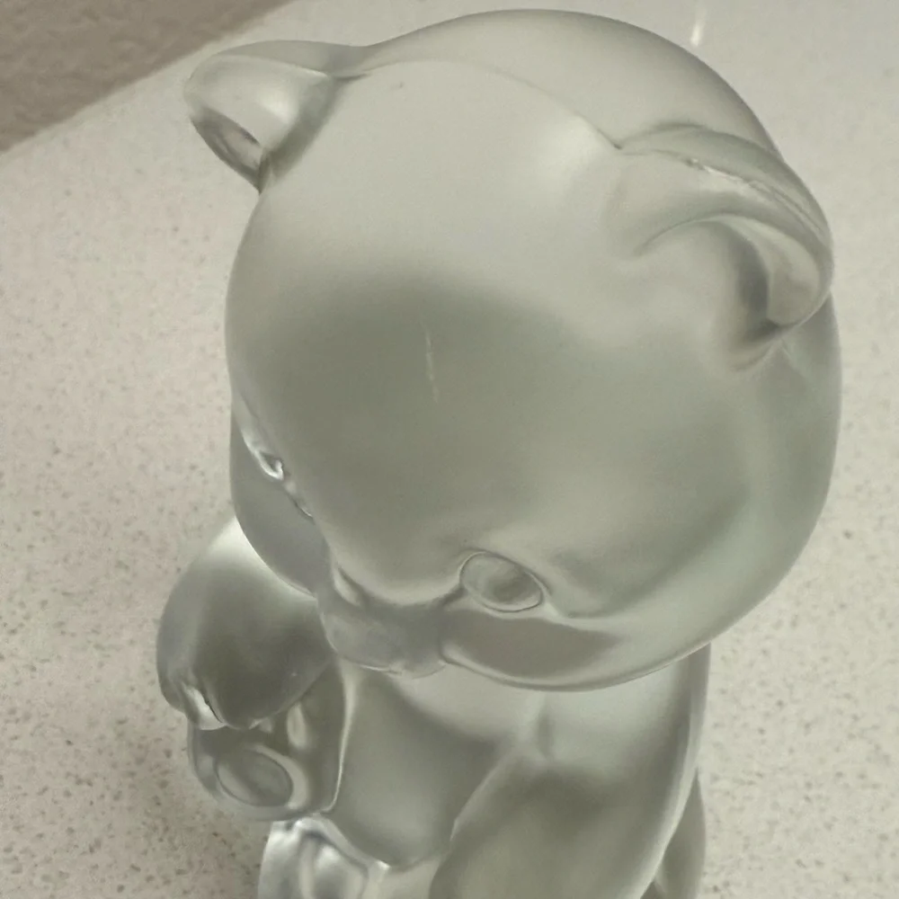 Vintage Fenton Bear Figurine Satin Glass
